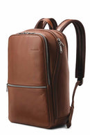 Samsonite Classic Leather Slim Backpack Brown Suits 14.1 Laptop