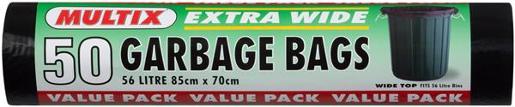Multix Garbage Bags 56lt Black--Pkt50