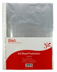 SHEET PROTECTOR STAT A4 35 MICRON CLEAR PK20-EACH