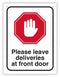SIGN DURUS 225X300MM SOCIAL DISTANCING HOME DELIVERIES BLK/RED