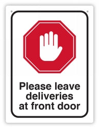 SIGN DURUS 225X300MM SOCIAL DISTANCING HOME DELIVERIES BLK/RED