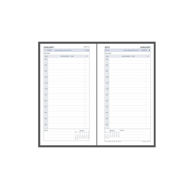 DAYPLANNER REFILL 2023 COLLINS PR2100 96X172MM PERSONAL 6 RING DTP