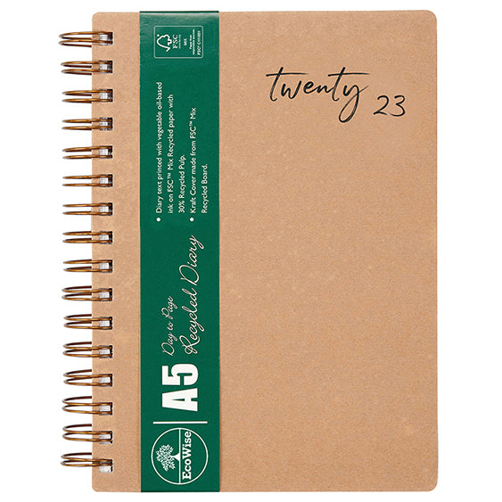 DIARY 2023 CUMBERLAND A5 ECOWISE 1DTP KRAFT