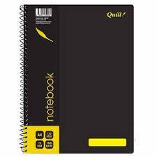 Quill A4 120pg Side Opening Black Hard Cover