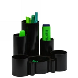 DESK TIDY ITALPLAST GREENR RECYCLED BLACK PEN HOLDER