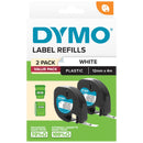 LABEL TAPE DYMO LETRA-TAG PLASTIC WHITE 2PK