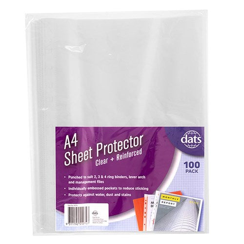 Sheet Protectors Dats A4 100pk