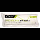 Capri Bin Liner White 36ltr pkt 50 bags