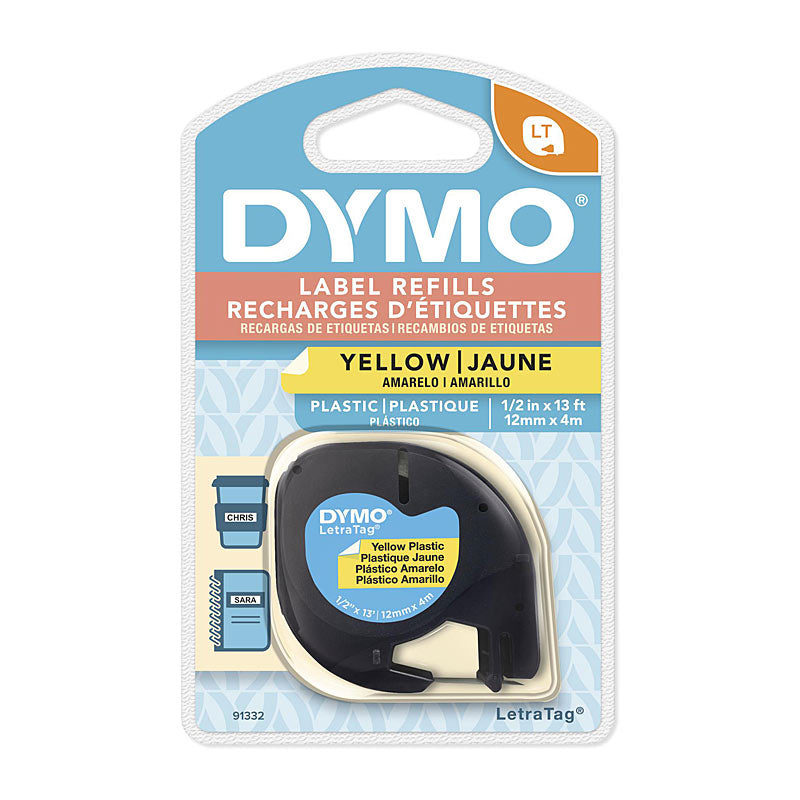 Dymo LT Plastic 12mm x 4m Yell