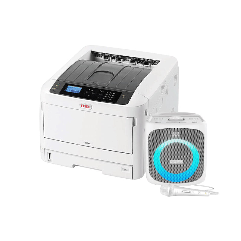 Oki C834DNW Colour Laser with FREE Blueant x4 Speaker White Valued at $299 ends 30 Dec 2022