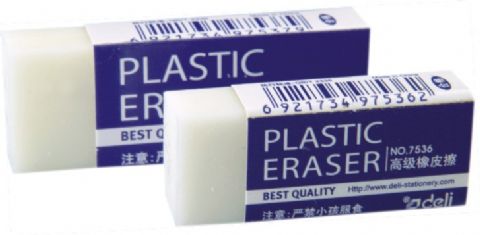 Eraser Plastic Scribe by Deli H002.10 PVC Free (BX20)