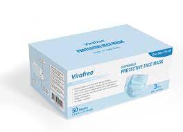 Virafree Disposable Protective 3Ply Face Mask Type Pkt 50 (TGA CERTIFIED)