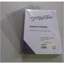 BINDING COVERS METER A4 250 MICRON CLEAR  PK100