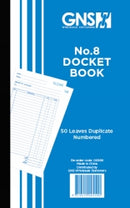 DOCKET BOOK GNS 559 8X5 NO.8 DUPLICATE 50LF