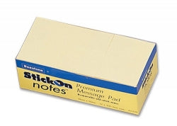 STICK ON NOTES B/TONE 38X50 YELLOW PK12