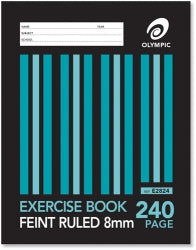 Exercise Book Olympic Sewn 225x175mm 8mm Ruled 240pg (PK5)