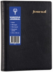 Journal Vanessa Spiral A6 Lined 200p Black