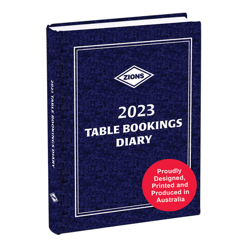 DIARY ZIONS A4 2PTD TABLE BOOKING BLUE 2023