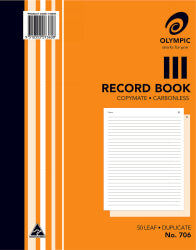 Record Book Olympic 706 Dup C/less 10x8 (PK5)