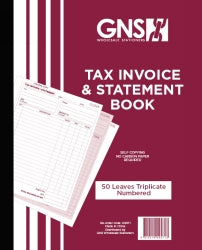 INVOICE/STATEMENT BOOK GNS 9571 10X8 TRIPLICATE CARBONLESS 50LF