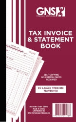 INVOICE/STATEMENT BOOK GNS 9573 8X5 TRIPLICATE CARBONLESS 50LF