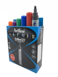 MARKER WHITEBOARD ARTLINE 500A 2MM BULLET NIB ASST BX12