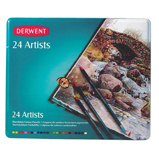 PENCIL COLOURED DERWENT ARTISTS TIN 24