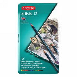 PENCIL COLOURED DERWENT ARTISTS TIN 12
