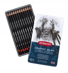 Pencil Graphite Derwent Graphic Medium Tin 12