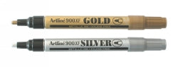 Marker Artline 900xf Permanent 2.3mm Bullet Nib Asst Gold/silver Bx12