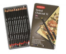 Pencils Derwent Academy Tinted Charcoal Tin Pk12