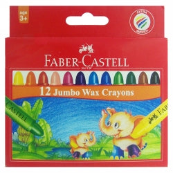 CRAYONS FABER-CASTELL JUMBO WAX PK12