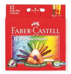 CRAYONS FABER-CASTELL WAX TRIANGULAR GRIP PK12