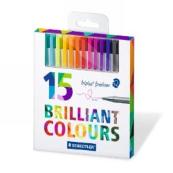 PEN STAEDTLER FT TRIPLUS FINELINER BRILLIANT COLOURS PK15