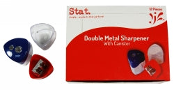 SHARPENER STAT METAL DOUBLE W/CANISTER-BX12