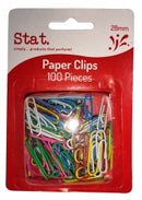 PAPER CLIPS STAT 28MM SML MULTI COLOUR PK100-EACH