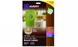 LABEL AVERY L7106 KRAFT BROWN ROUND 12UP PK15