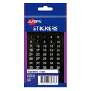 LABEL AVERY F/P NUMBERS 1-500 932443