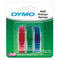 LABEL TAPE DYMO EMBOSSING 9MMX3M RED/BLUE/ GREEN PK3