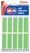 LABEL QUIK STIK F/P 35X45 FLUORO GREEN