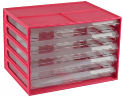 DOCUMENT CABINET ITALPLAST A4 5 DRAWER WATERMELON