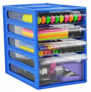 OFFICE ORGANISER ITALPLAST 4 DRAWER BLUEBERRY