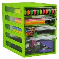 OFFICE ORGANISER ITALPLAST 4 DRAWER LIME