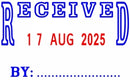 STAMP DESKMATE SELF INKING RECEIVED/DATE BLUE/RED