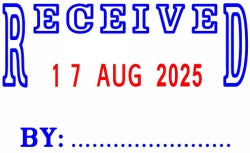 STAMP DESKMATE SELF INKING RECEIVED/DATE BLUE/RED