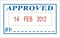 STAMP DESKMATE SELF INKING APPROVED/DATE BLUE/RED