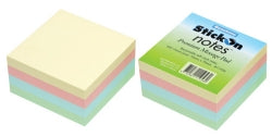 NOTES STICK ON PASTEL CUBE 76X76 4 COLOURS