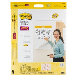 WALL PAD POST-IT SUPER STICKY SELF-STICK 566PRL 508X584MM PRIMARY RULED
