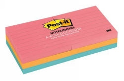 NOTES POST-IT 630-6AN 76X76MM CAPETOWN LINED PK6