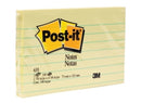 POST- IT NOTES 635 76X127MM LINED YELLOW PK12
